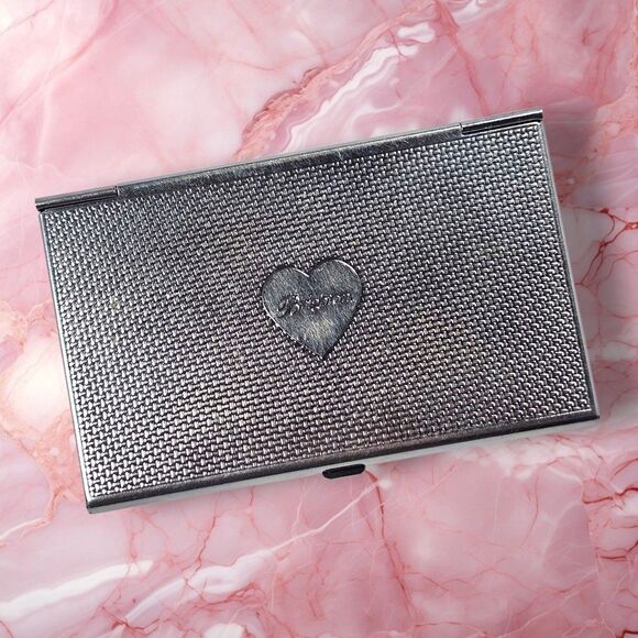 Vintage Brighton Red Alligator Embossed Leather Silver Stainless Steel Business - Picture 4 of 7